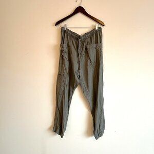 Nicole Miller Elastic Tie Waist Jogger Cargo Pant